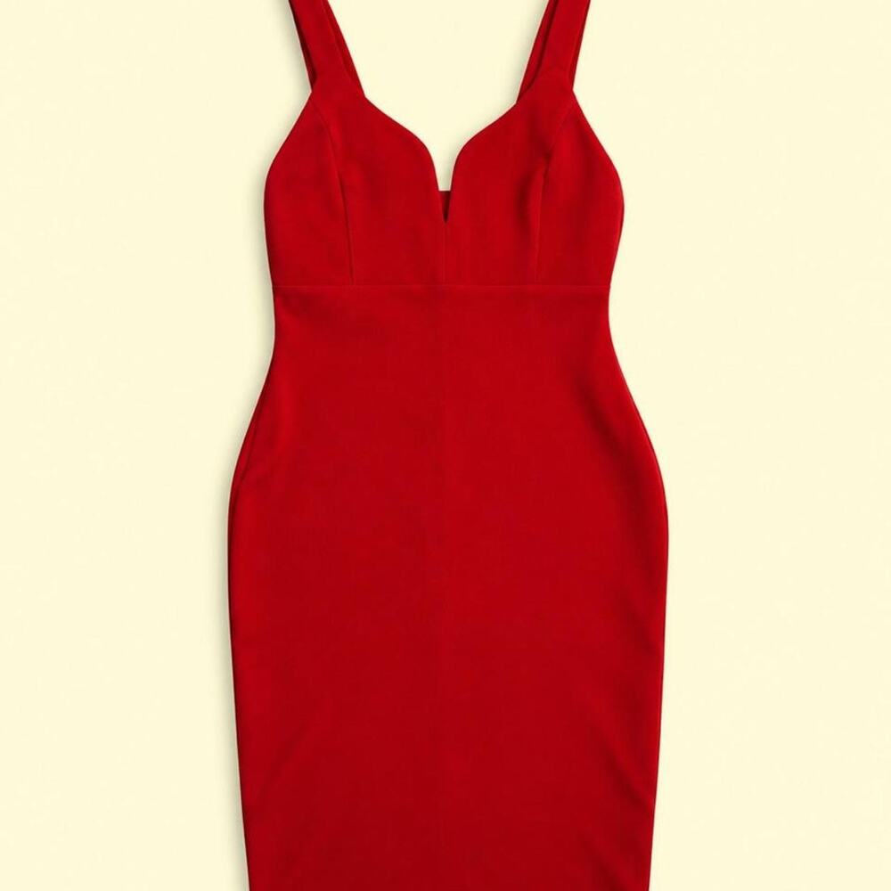 Fashion nova red tight midi